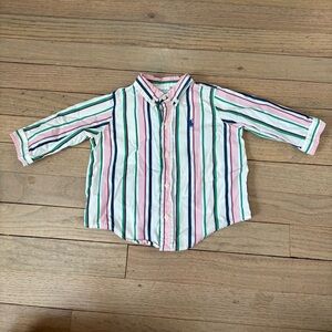 Ralph Lauren Baby Button-Up Shirt - Multicolor Stripes - Size 9m